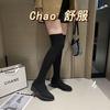 Elastic Socks Boots Women's 2025 Spring and Autumn Versatile Long Tube Socks Over Knee Boots Women's Thick Heel Pointed Skinny Boots Large Size