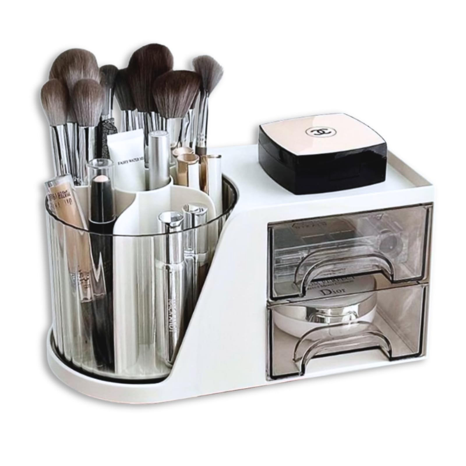 

Нейтральный держатель для ручек Zenith, органайзер для стола, большая вместимость, хранение канцелярских товаров и косметики, настольный ящик для хранения (белый)