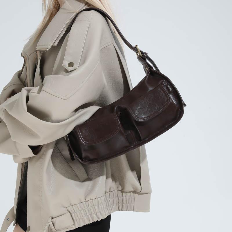 Personalized simple fashion casual baguette bag niche design new armpit bag 2025 autumn and winter women's shoulder bag