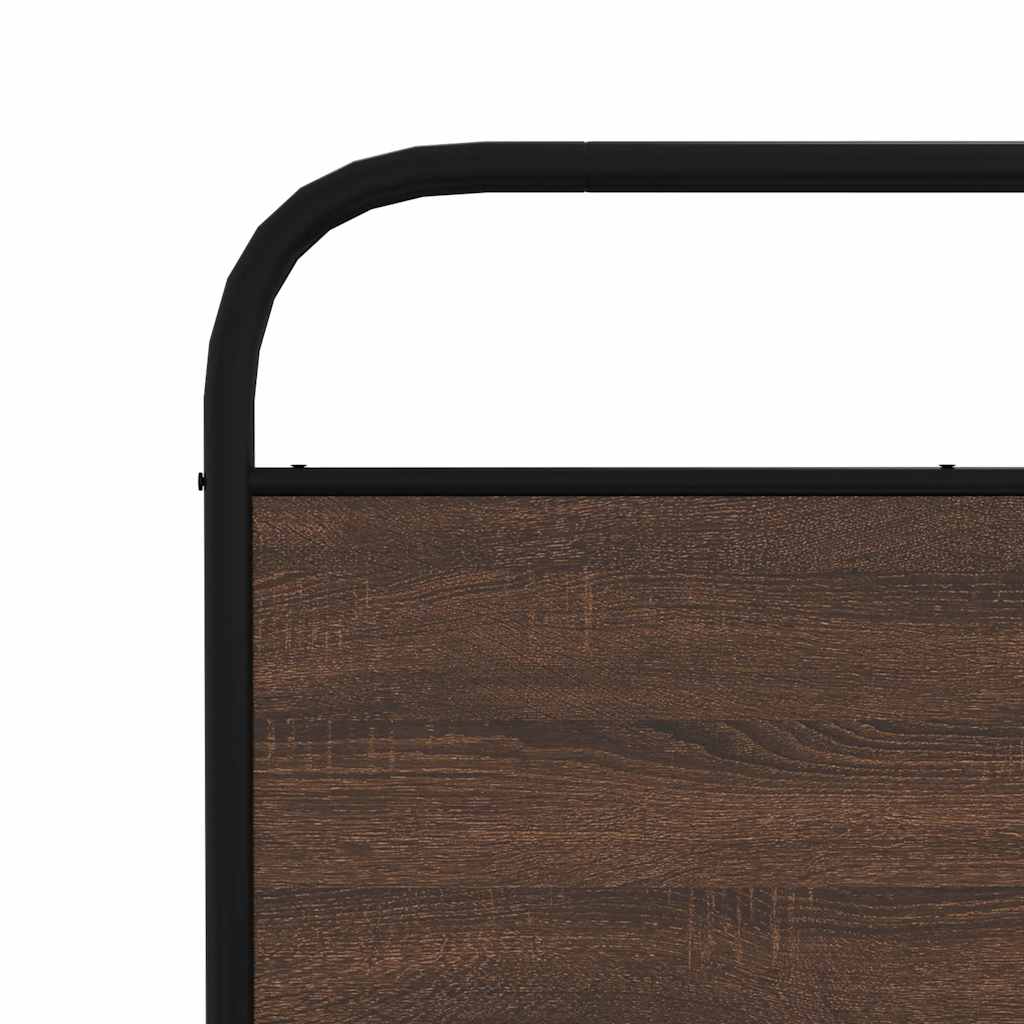 Replacement Headboard Brown Oak Effect 200 cm Steel and Wood Based Material