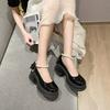 Fairy style small leather shoes white with skirt high heels single shoes French thick heel Mary Jane women's shoes 2025 summer and autumn new models