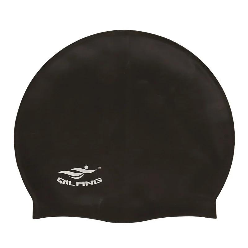 

Waterproof Silicone Swim Caps Women Men High Elastic Flexible Protect Ears Hair Swimming Pool Hat for Adults Children Girls Boys One Size чорний