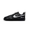 Nike Court Borough Leather Slip Resistant Abrasion Resistant Low Top Skateboard Shoes Women's Black Silver DV5456-002(Team1517-SBOX)