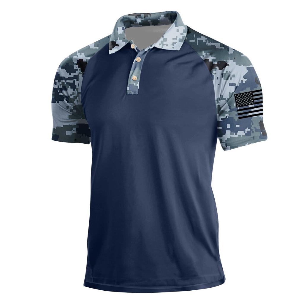 Camicia da Uomo Estiva Stampata a Maniche Corte con Collo a Revers Moda Casual da Uomo