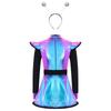 Girls Alien Costume Set Patchwork Metallic Dress Mock Neck Long Sleeve Built In Shorts Matching Hair Hoop