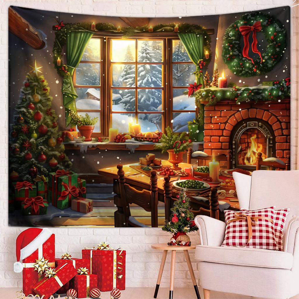 Winter Morning Reindeer Christmas Tree Wall Hanging Tapestry Christmas Wall Hanging Tree Wall Hanging Gorgeous Christmas Tree Fireplace Gifts