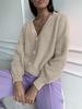 Women's Solid Color Single-Breasted Knitted Cardigan - Autumn/Winter European & American Style