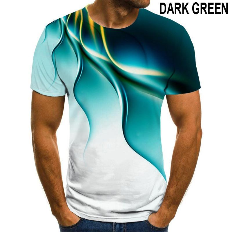 Men's summer new geometric pattern 3D print fashion short-sleeve top, casual short-sleeve for men and women 