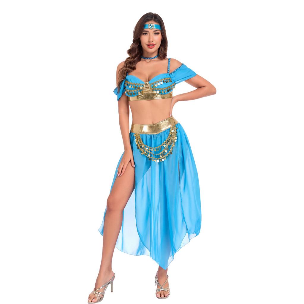 Halloween Exotischer Stil Prinzessin Cosplay Anzug, Damen Bauchtanz Kostüm Für Karneval Bühnenshow
