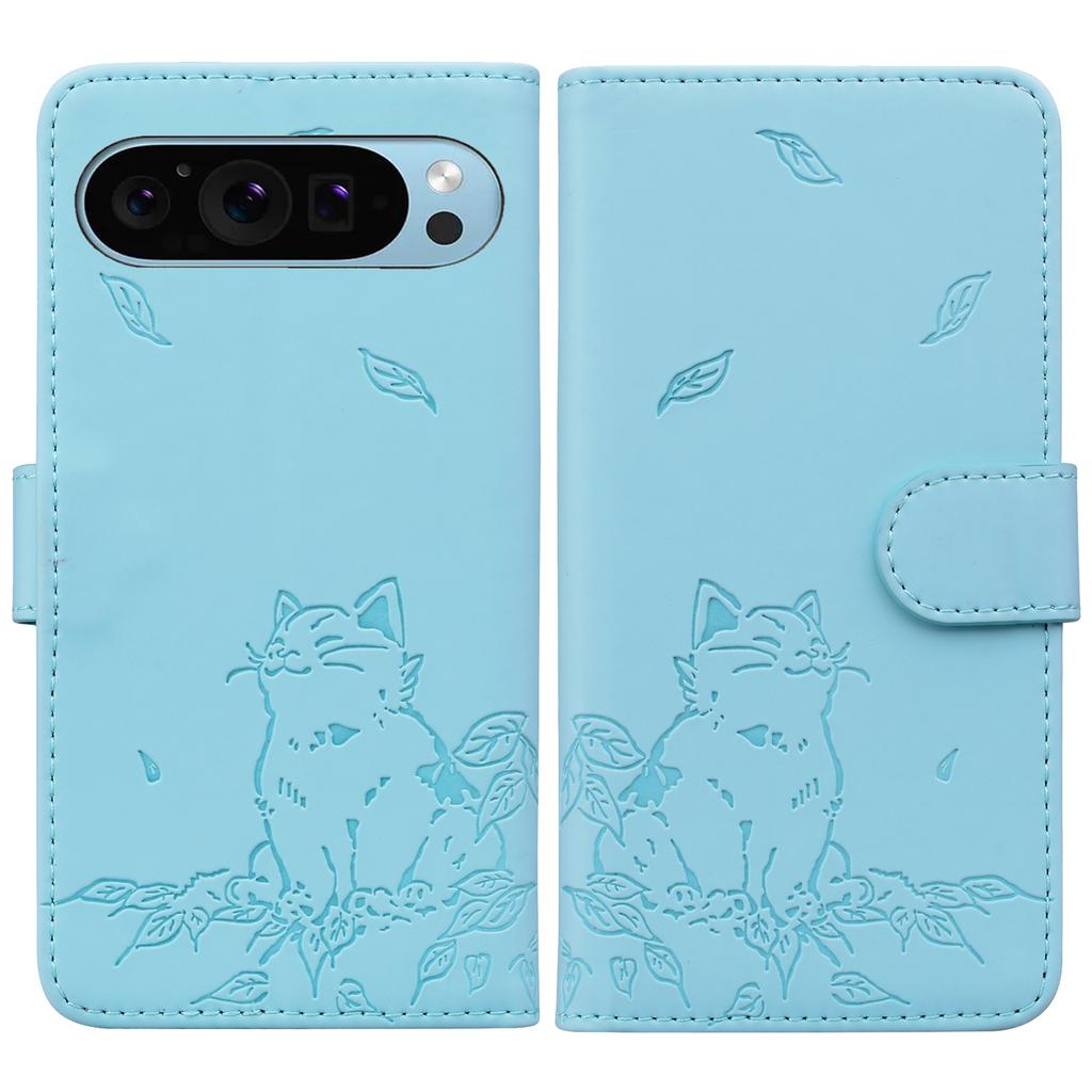 For Google Pixel 10 Pro/Pixel 10/Pixel 9 Pro/Pixel 9 Case Wallet Cat Pattern Imprinted Leather Phone Cover