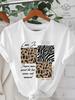 Leopard Zebra Summer Modern Couples Top American English Top Fashion Short Sleeve Couples Home Versatile Casual Tshirt