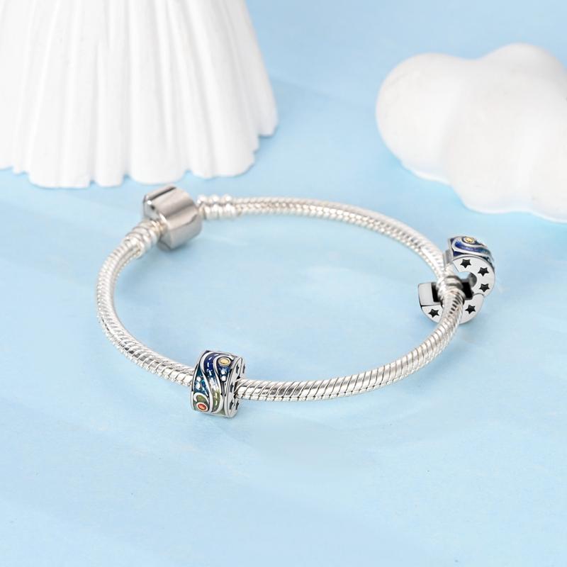 Charm Bead Charms Authentic copper Romantic Stars Deep Blue Bead Charms Compatible With Bracelets Women Jewellery Diy Fine Gift Accessory