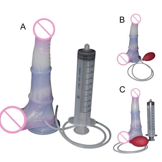 Irrigator Sex Supplies Waterproof Portable Moderate Colorful Dildo Horse Realistic Squirting Penis