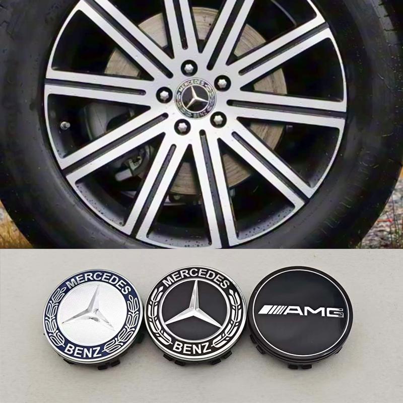4Pcs 75mm Car Floating Wheel Center Hubcaps For Mercedes Benz W204 205 A B C E S CLA CLK ML GLK GLA GLB GLC CLA AMG Accessories