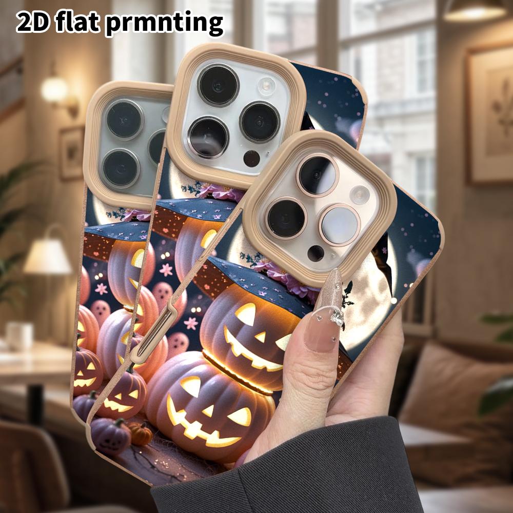 Phone Case: Lambskin 2D Flat Samsung Galaxy A34 A35 M05 M06 S20 S22 S21 FE Plus 5G Protective Case, Dreamy Pink Pumpkin, Christmas and Halloween Gift
