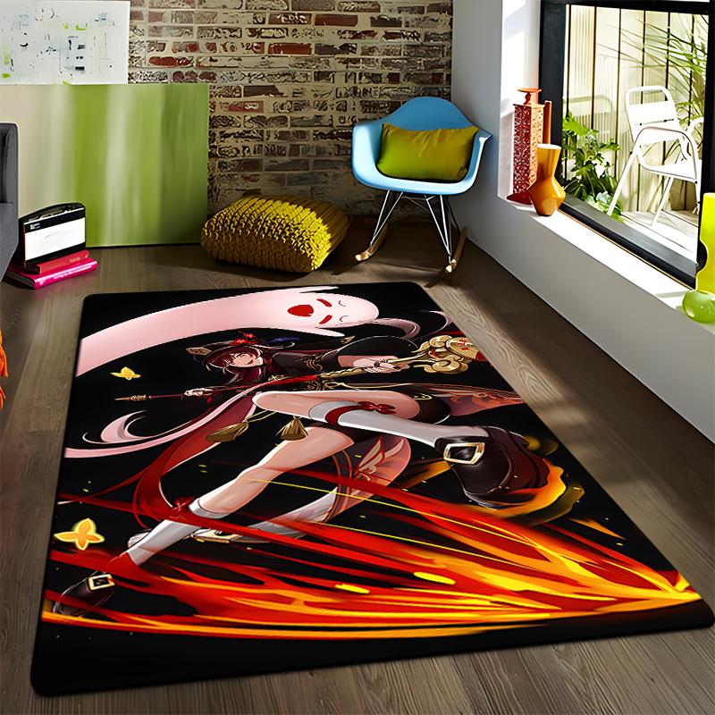 Anime Genshin Carpets Living Room Decoration Bedroom Parlor Tea Table Area Rug Mat Soft Flannel Large Rugs and Baby Gift Carpet