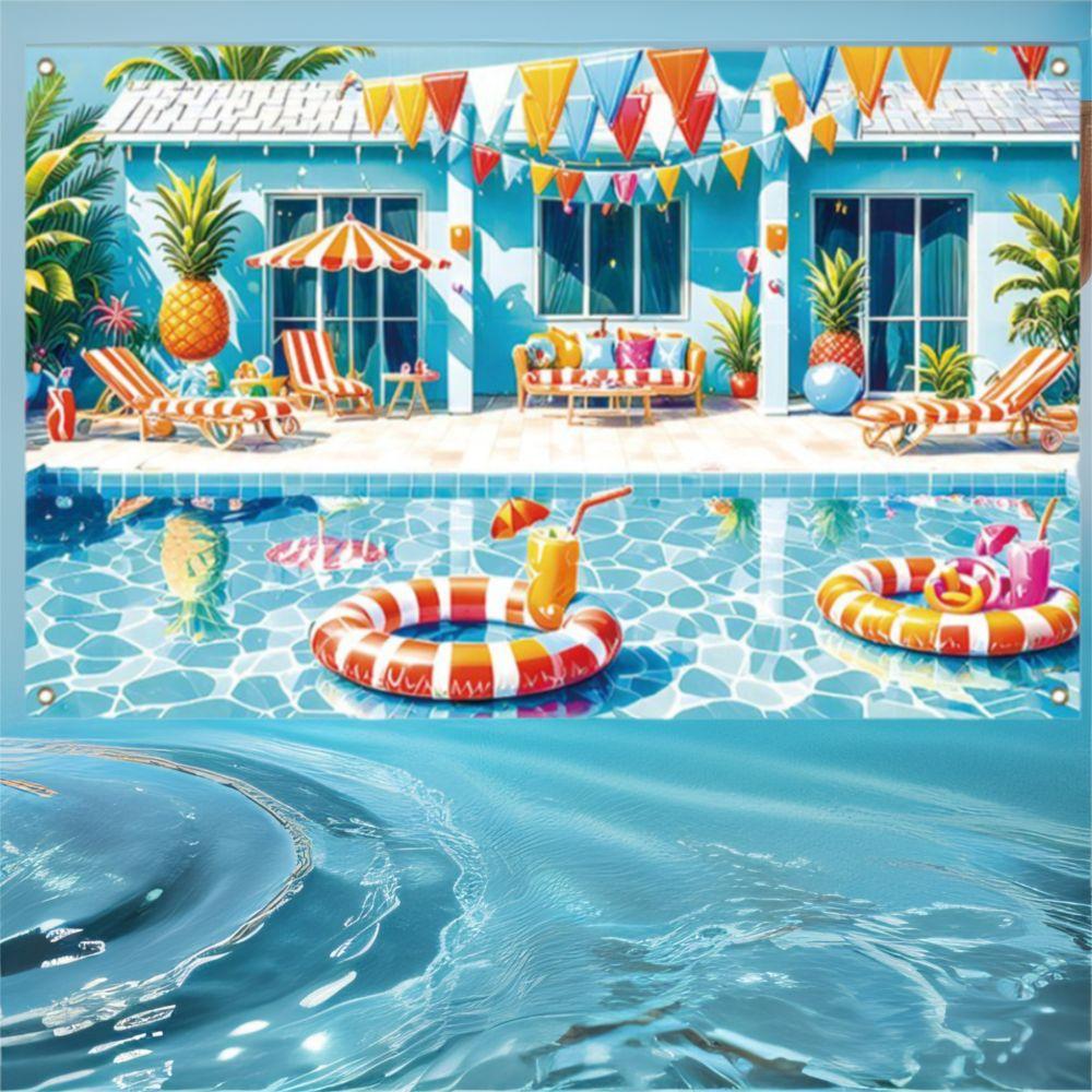 Pineapple Parasol Hawaiian Photography Background Party Hanging Banner Gender Reveal