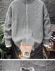 Versatile Double Zipper Cardigan: Autumn/Winter Loose Stand-up Collar Sweater Jacket