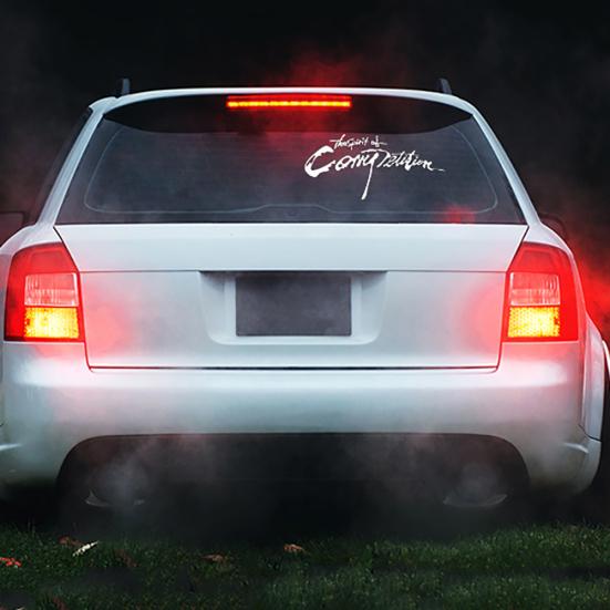 The Spirit of Competition Letter Reflective Racing Car Decoration Sticker Decal