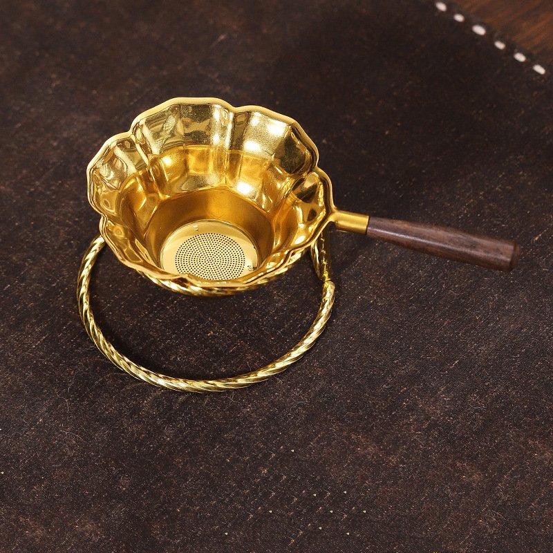 Набор ситечек для чая  Золотой лепесток  с двойным кольцом