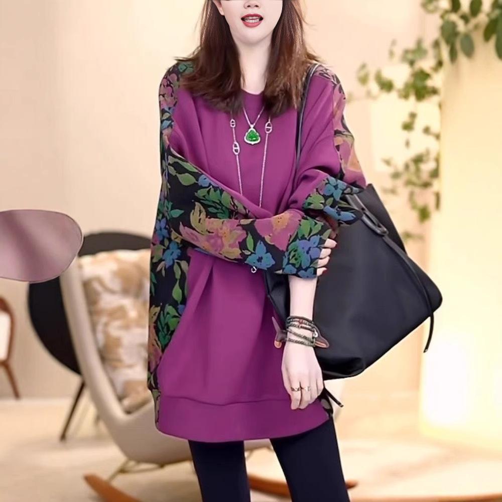 Temperamental Socialite Vacation Style Mother's Personality Top 2025 Spring Autumn New Mid-length Fashion Casual Sweatshirt