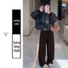 Women's Gray Cloud Scimitar Pants with Plus Velvet, Autumn/Winter 2025 - Woolen Wide-Leg, Drape, Relaxed Fit.