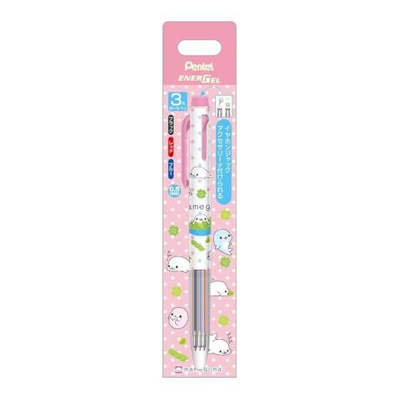 San-X San-X Universe Energel 3-Color Ballpoint Pen, Mamegoma, 0.35mm