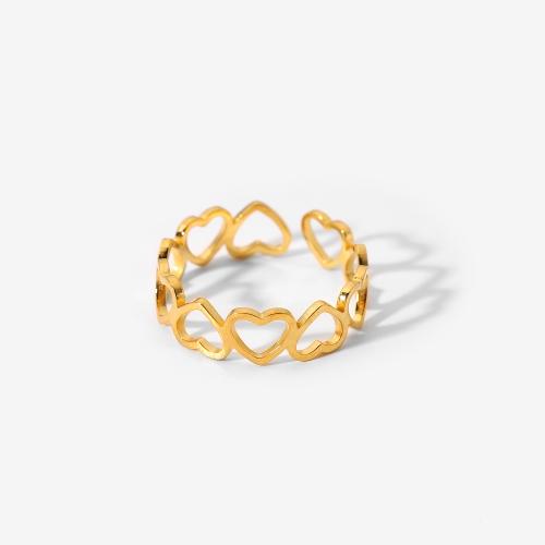 Wholesale Twisted Link Chain Open Rings Stainless Steel Jewelry  Gold Plated Adjustable Finger Rings For Women Party Gift