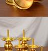 Bamboo and Alloy Candle Holder for Worship - Insertable Stand for Buddha or God