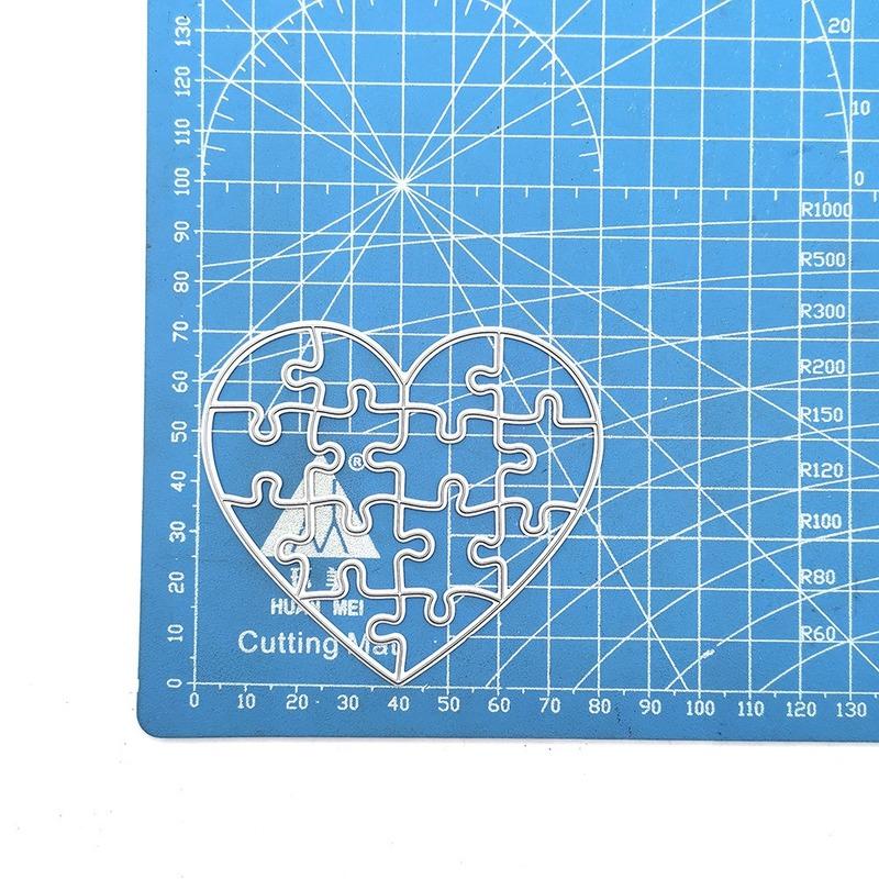 Love Puzzle Metal Cutting Dies Cut Die Mold Creative Puzzle Love Decoration Scrapbook Paper Craft Knife Mould Blade Punch Stencils