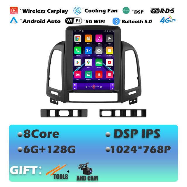 9.7'' For Hyundai Santa Fe 2 2006-2012 Carplay Android14 Car Radio Multimedia Video Player Navigaion Head Unit Stereo Audio