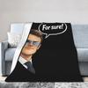 Funny for Sure Macron Glasses Meme Blankets Velvet Pop Meme Soft Throw Blankets for Bedspread Quilt Portable