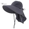 Women UV Protection Hat with Neck Flap Breathable Summer UPF 50+ Wide Brim Sun Visor Hat Outdoor Beach Hiking Fishing Hollow Top Hat