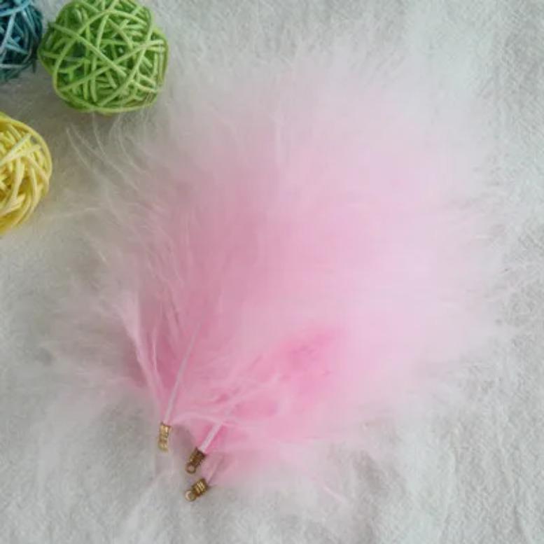FeatherVelvet Feathers with Metal Clip Buckle, Turkey Plumas, DIY Feather Jewelry, Craft, Dream Catcher, Decoration Material, 10-12cm