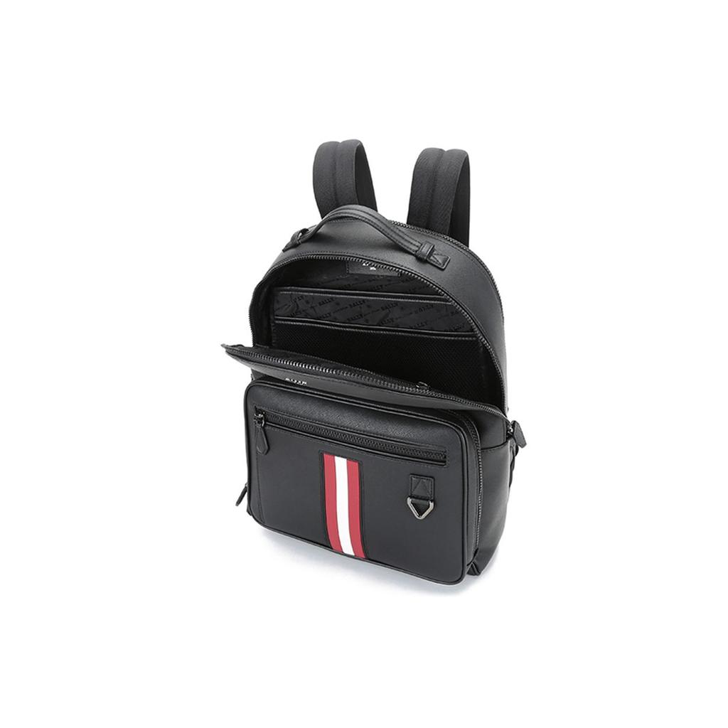 Bally Classic Red And White Striped Backpack Men Backpack Black MAVRICK-06