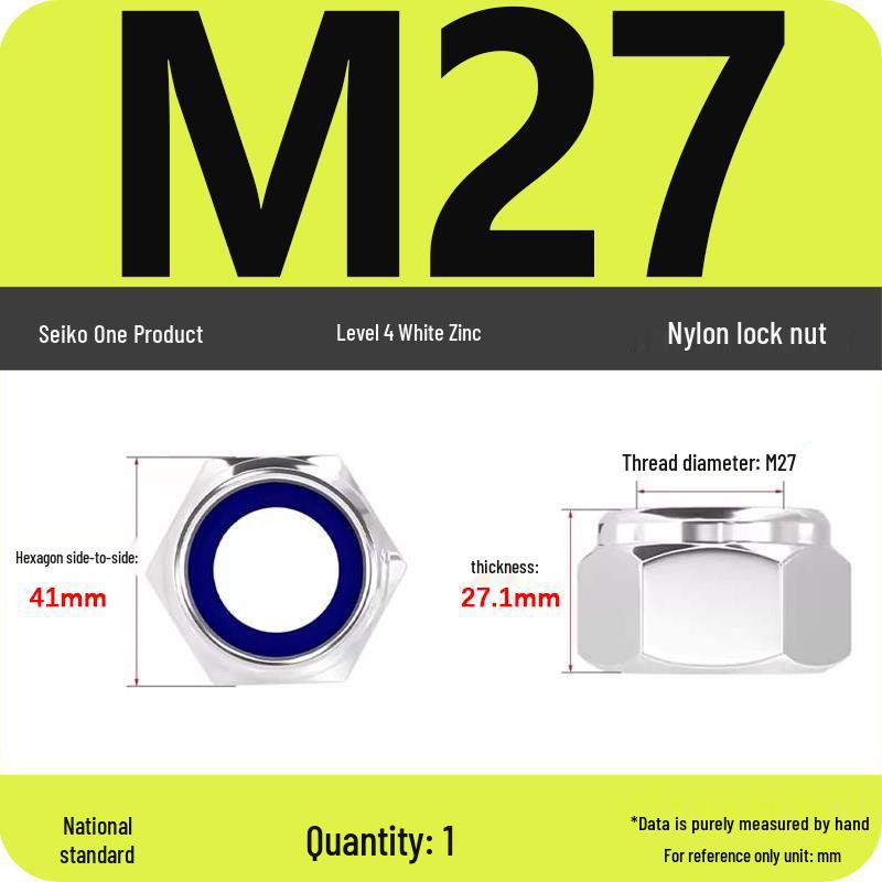 4.8-Grade Galvanized Black Nylon Anti-Loosening Self-Locking Nut for M3-M10 Threads