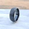 6mm Black Hammered Tungsten Ring - Durable Stylish Wedding Band for Men & Women Perfect for Engagements Special Occasions Elegant Design