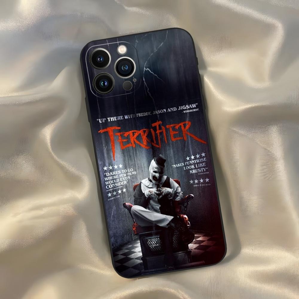 Horror Movie Terrifier Phone Case for Iphone 16 15 14 13 12 11 Pro Max Xr X Xs Mini 8 Plus SE 2022 Black Soft Silicone Cover