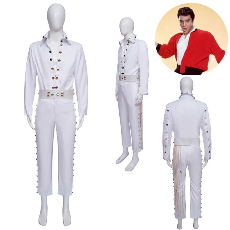 High-quality Polyester Fiber Cosplay Set Of White Cat King Elvis Presley
