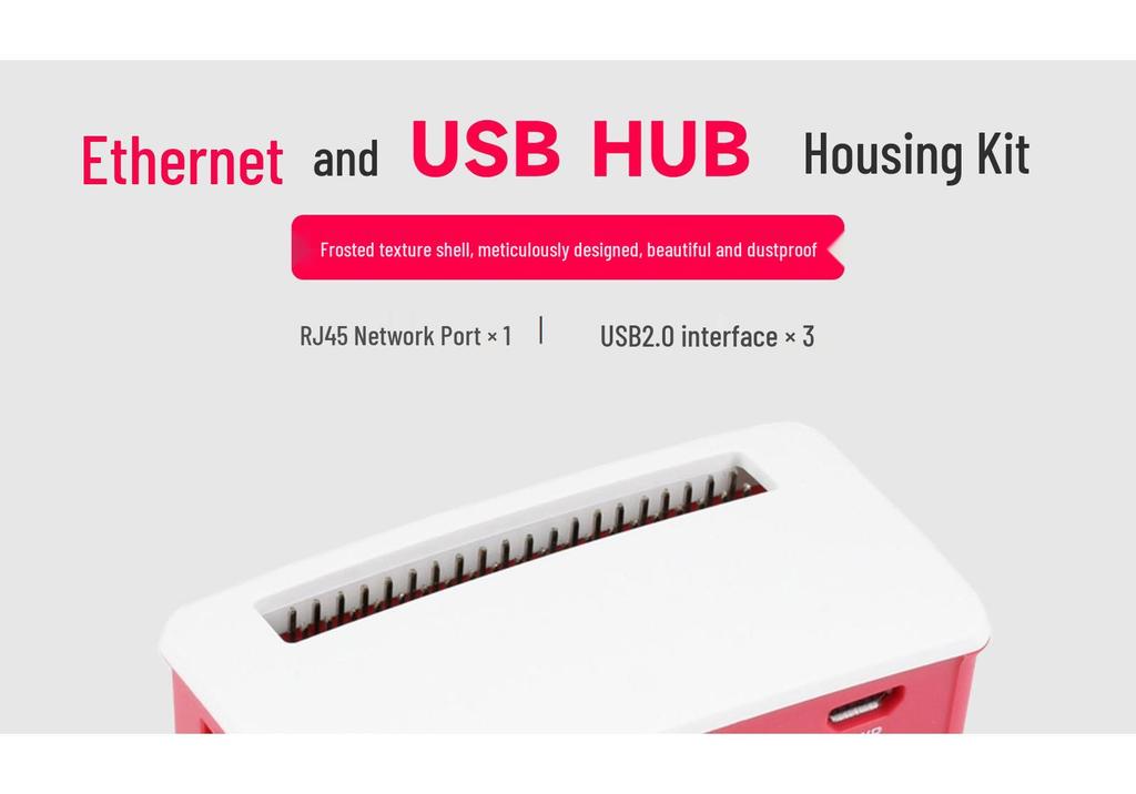 MicroSnow Raspberry Pi 4 Gigabit Ethernet & USB2.0 Hub