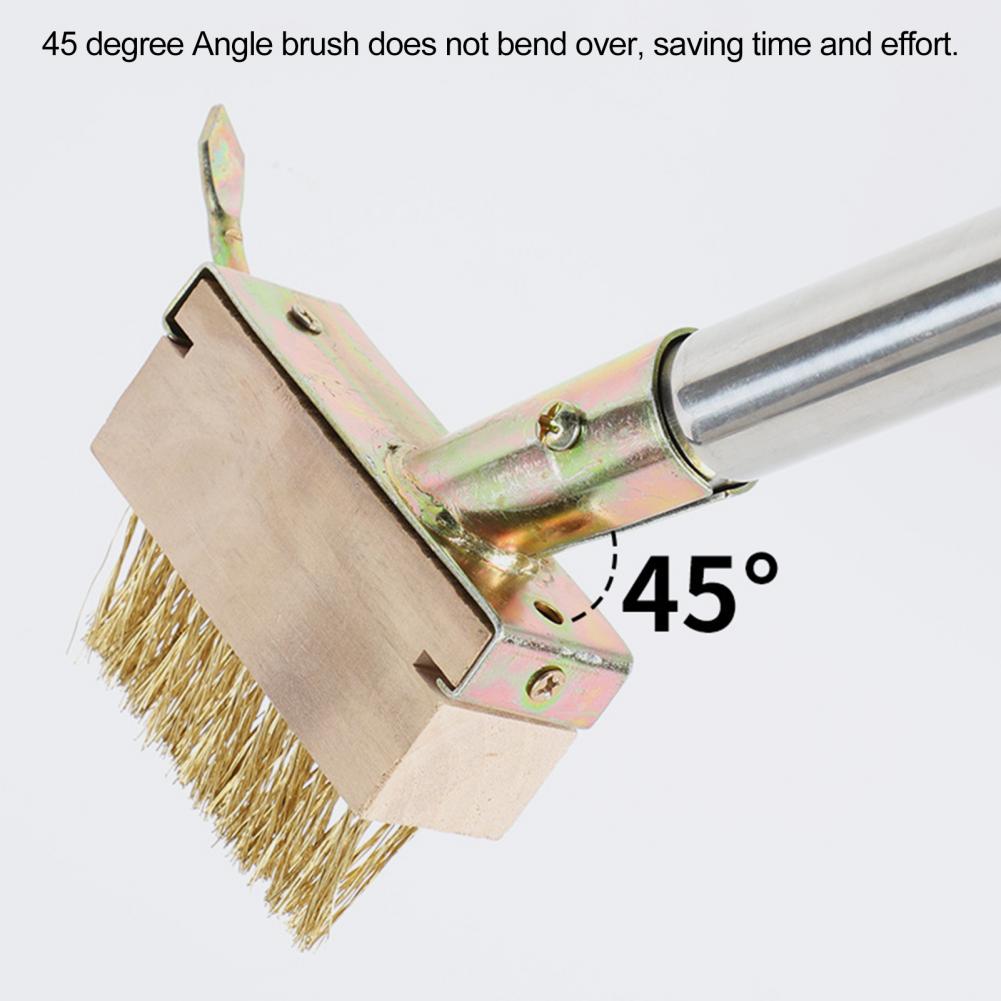 2-in-1 Weed Moss Remover Tool Crevice Weeding Brush Brass Wire Bristle Manual Crack Weeder For Block Paving Patio Stone Edging