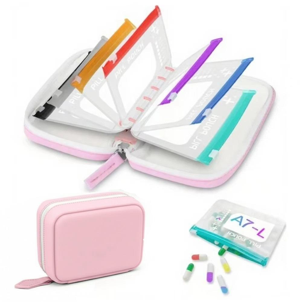 7/14PCS BPA-Free Weekly Pill Organizer Waterproof Pill Pouch Set Vitamin Storage Holder  Outdoor Use