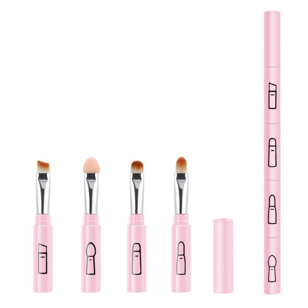 

With Plastic Handle Makeup Brush 4 In 1 Makeup Tool New Eyeshadow Lip Brush рожевий