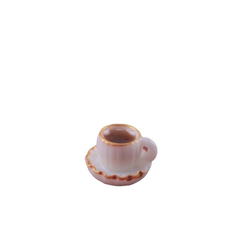 Miniature Coffee Cup Resin Keychain Ornament for Dollhouse & DIY Projects