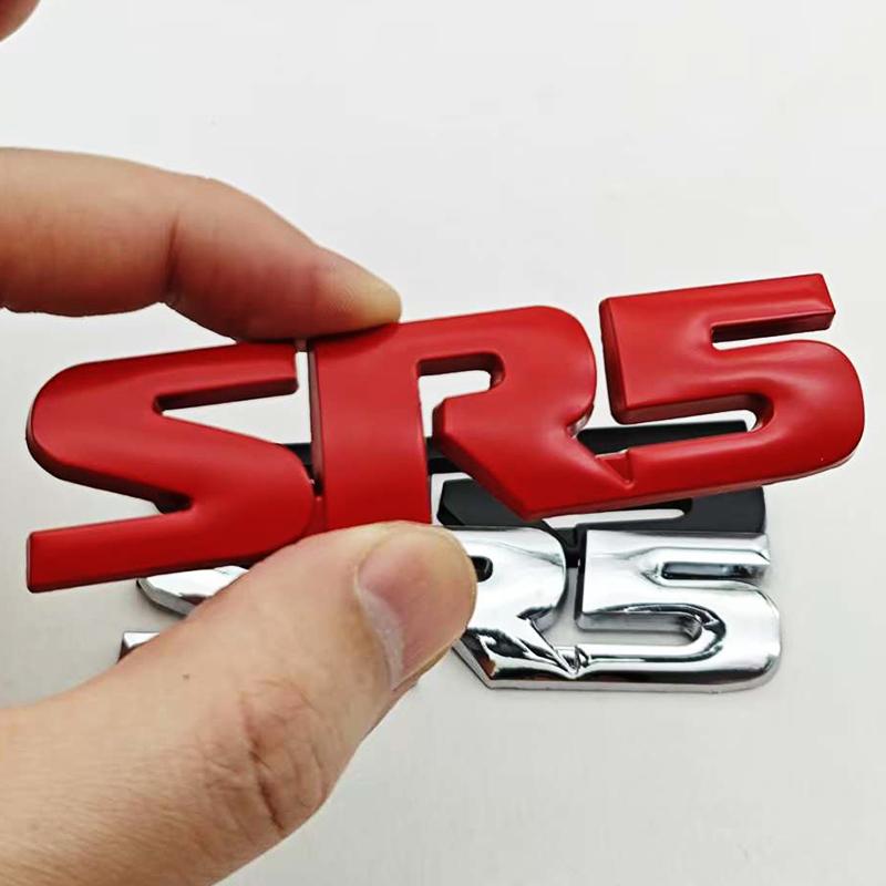 3D Metal Car Letters Logo SR5 Emblem Fender Door Side Badge Sticker For Toyota Tundra Hilux Tacoma 4runner Auto SR5 Acessories