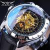 Men's Business Casual Blue Glass Hollowed-out Large Dial Automatic Mechanical Watch GMT1151-1