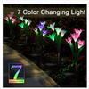 Outdoor Solar Lights With 4 Lily Flowers Ip65 Waterproof Adjustable For Garden Pathway Patio