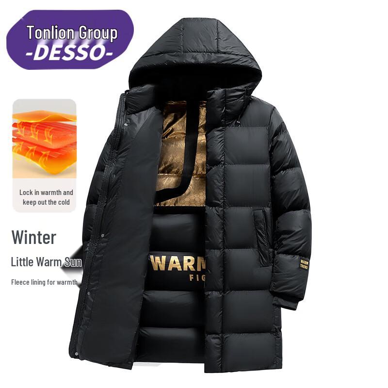 

DESSO Men s Long Winter Hooded Puffer Jacket 3XL