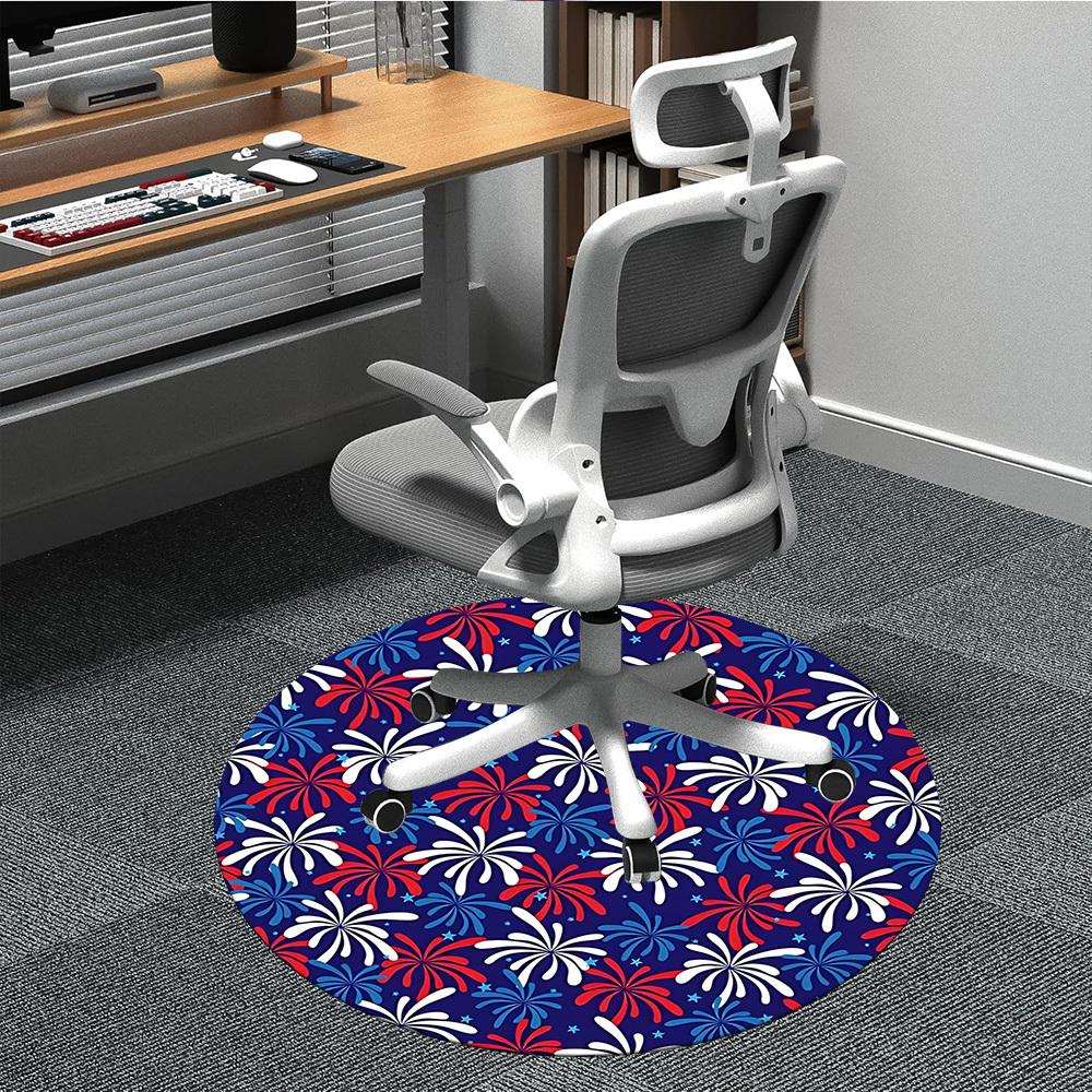 

1pc Fireworks Pattern Carpet for Office Non-Slip, Round Carpet, Soft & Comfortable, Carpet for Office, Round Floor Mat yy251225147 80cm by 80cm