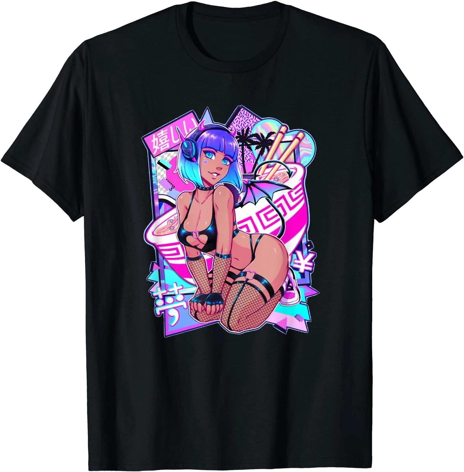 Sexy Anime Girl Japanese Sexy Demon Girl Cosplay T-shirt Size S-5XL S